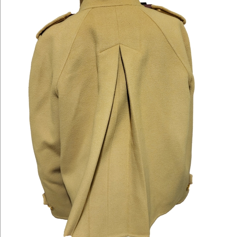 Talbots tan waistcoat, collar, and a military-inspired design, size 10. - Picture 3 of 15